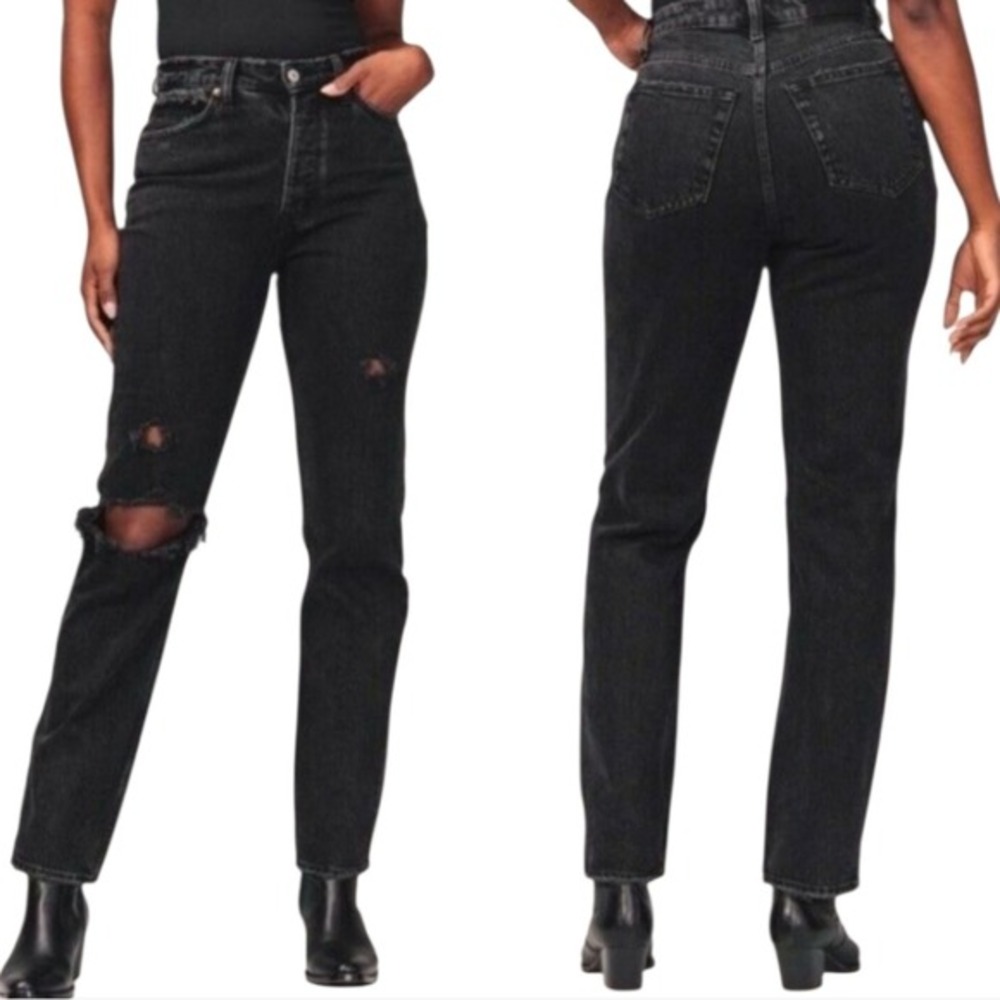 American Eagle High Rise The Dad Curve Love Distressed Jeans Plus Size 24 New‎